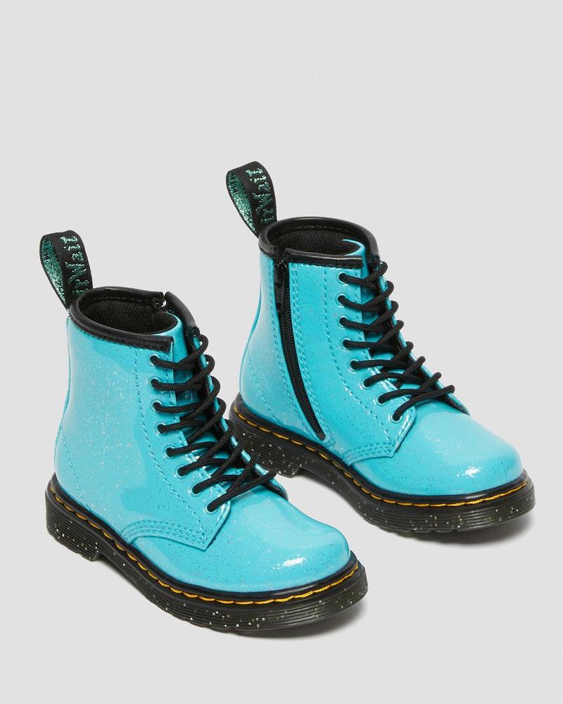 Dr Martens Toddler 1460 Glitter Snørestøvler Børn Turkis | DK 693CTV